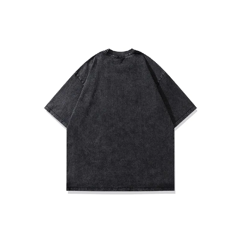 Retro Distress 100% Cotton T Shirt-1