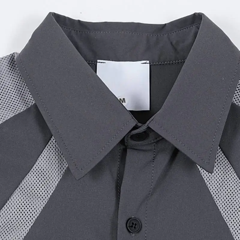 Fashionable Contrast Color Polyester Shirt-2