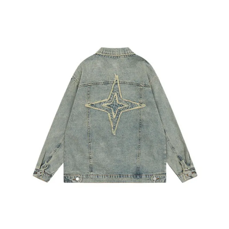 Street Washed Denim Jacket-5