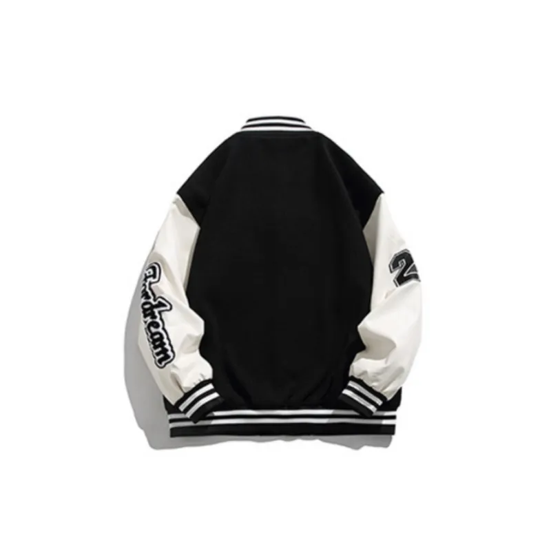 Retro Embroidered Contrast Color Baseball Suit Jacket-9