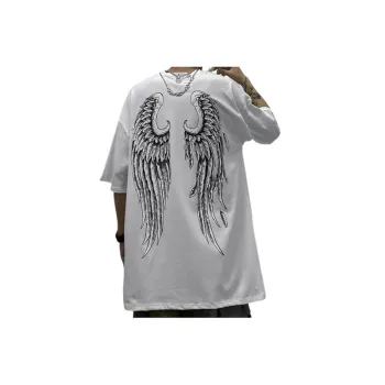 Hip Hop Wings Print Loose T Shirt