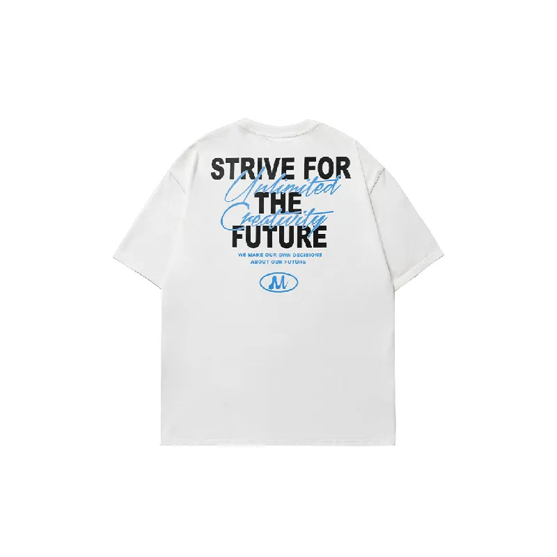 Casual Letter 100% Cotton T Shirt-3