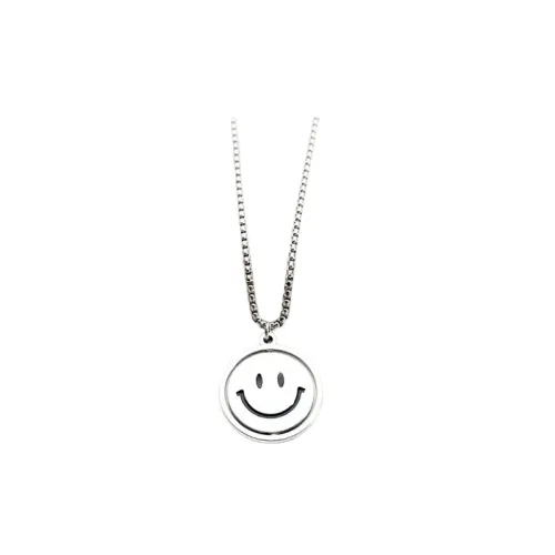 Stainless Steel Rotating Smiley Face Sweater Necklace