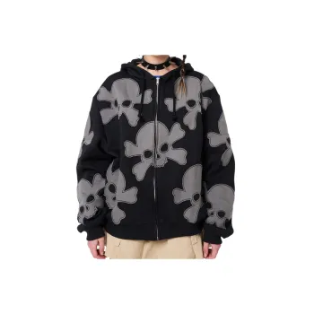 Street Zipper Skull Sweatshirt Women