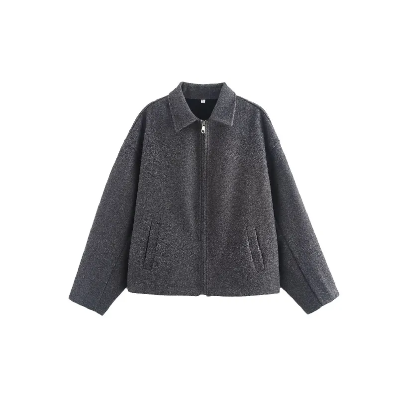 Funky Plain Polyester Jacket-0
