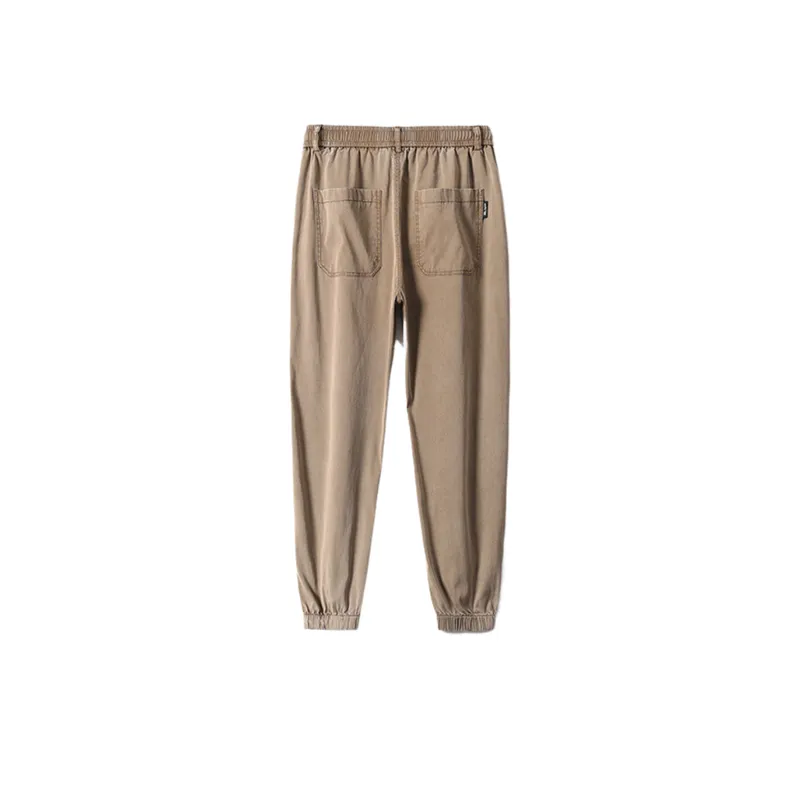 Elastic Waist Drawstring AComfortable Casual Cropped Pants-1