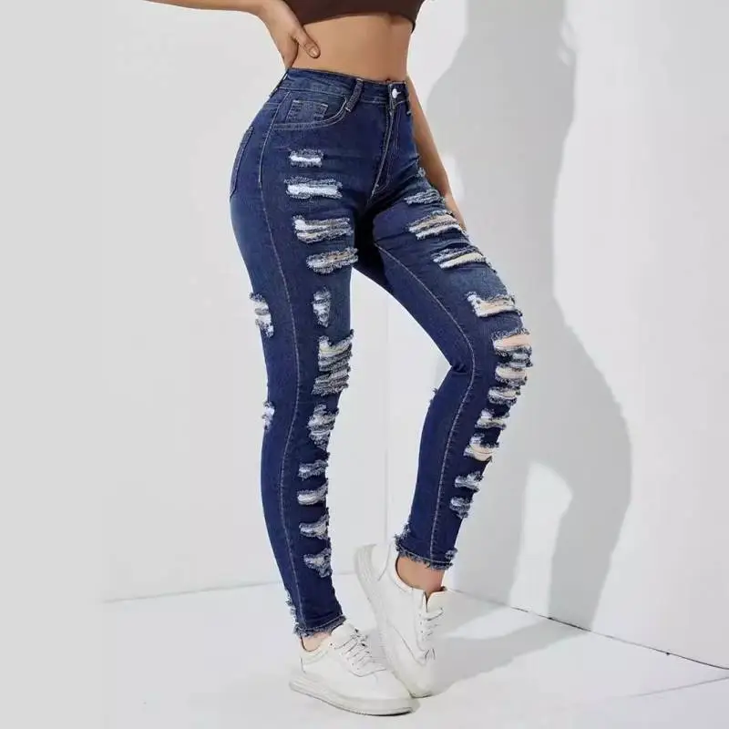 Fashionable Simple Jeans Women-1