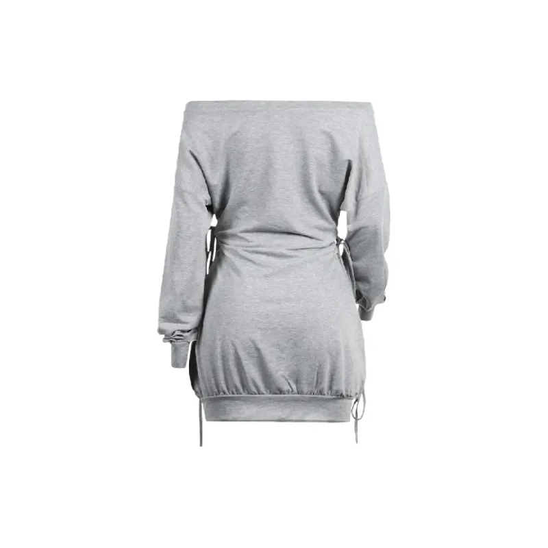 Sexy Plain Polyester Dress Women-7