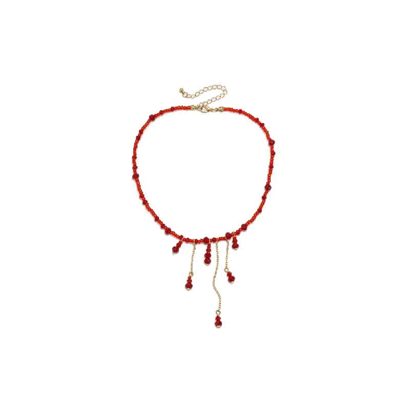 Retro Crystal Tassel Necklace