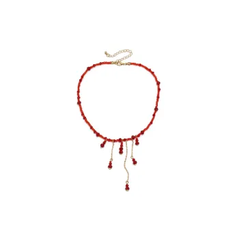 Retro Crystal Tassel Necklace