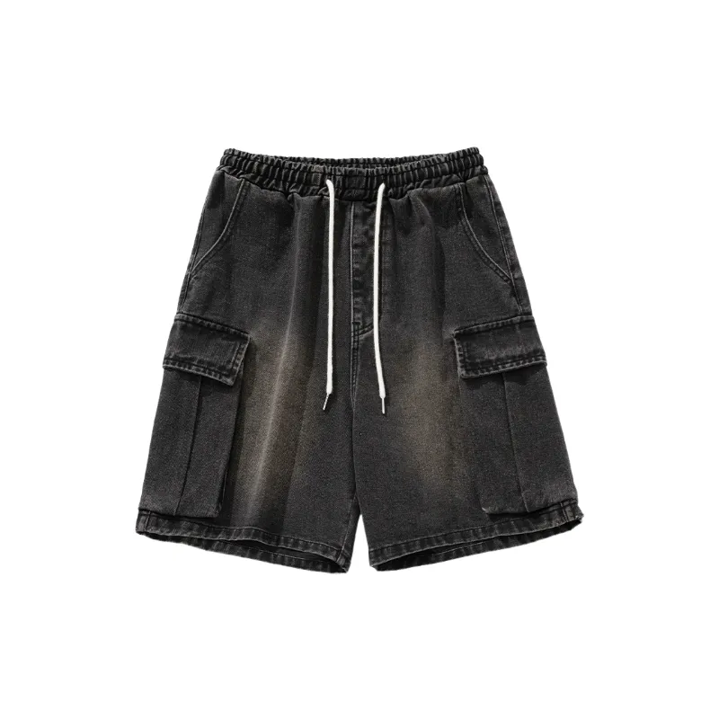Loose Sporty Denim Shorts-4