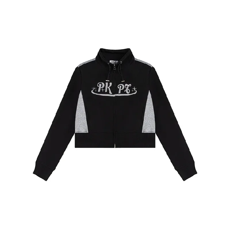 Casual Letter Embroidered Contrast Color Cotton Sweatshirt Women-0