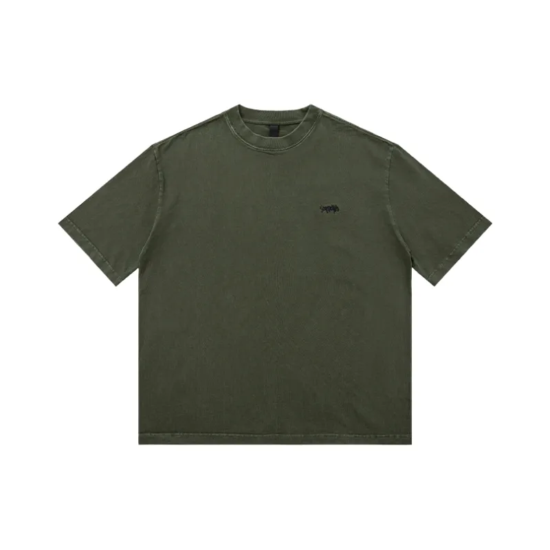 Casual Plain 100% Cotton T Shirt-0