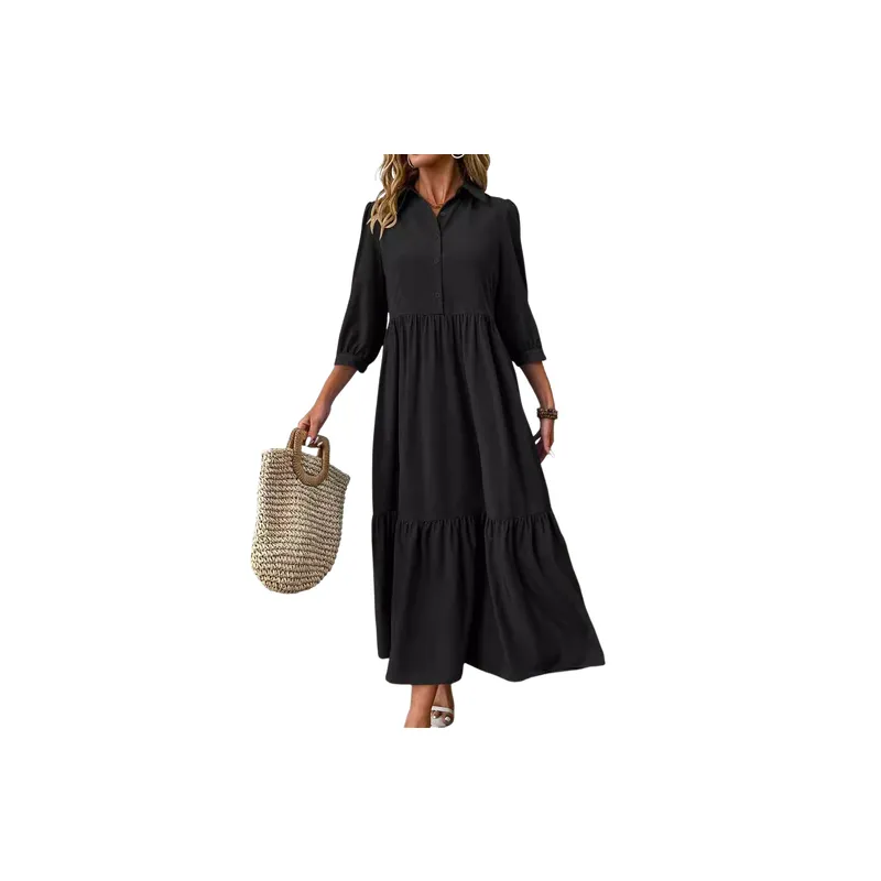 Loose Casual Long Sleeved Dress-0