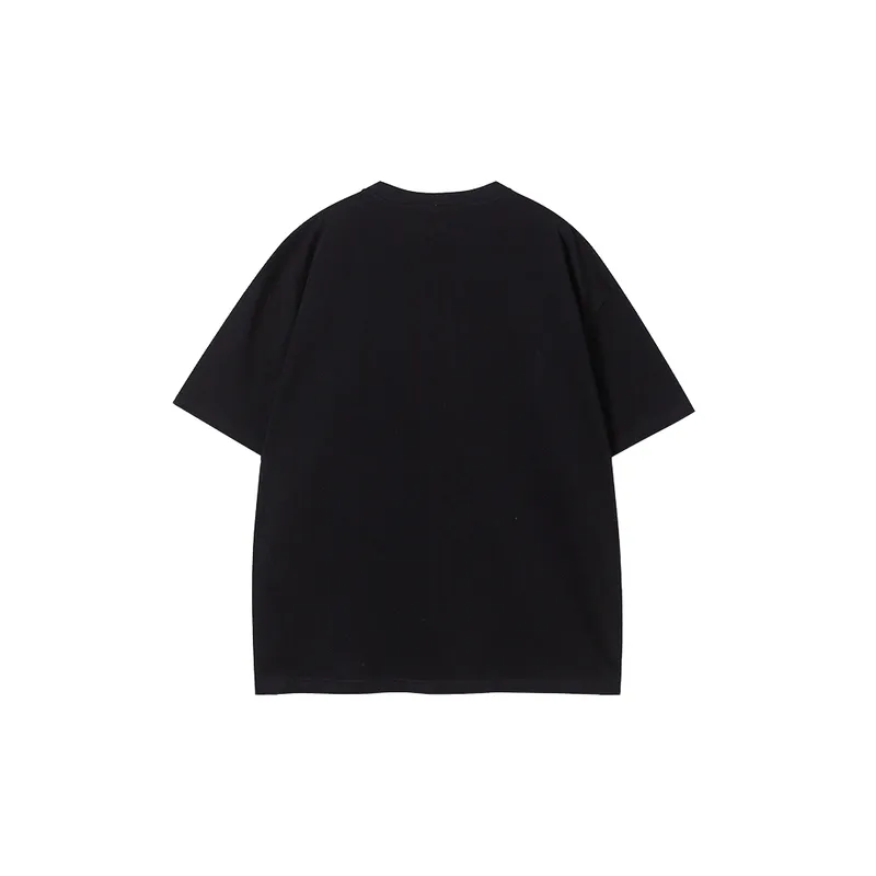 Fashion Retro Letter Meteor Casual Loose Short sleeved T shirt-1