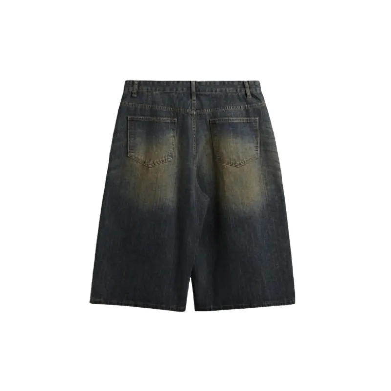 Casual Plain Denim Shorts-1