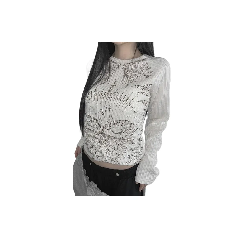 Retro Glamorous Ribbed Fabric T Shirt-0