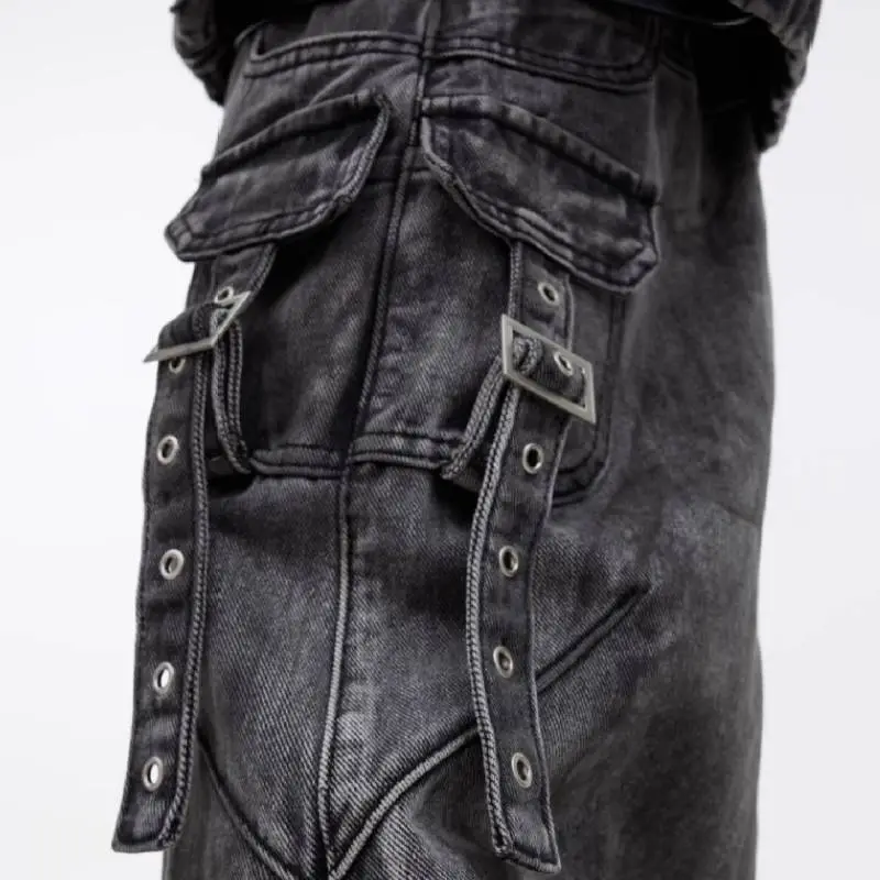 Retro Large Pockets Cotton Cargo Pants-3