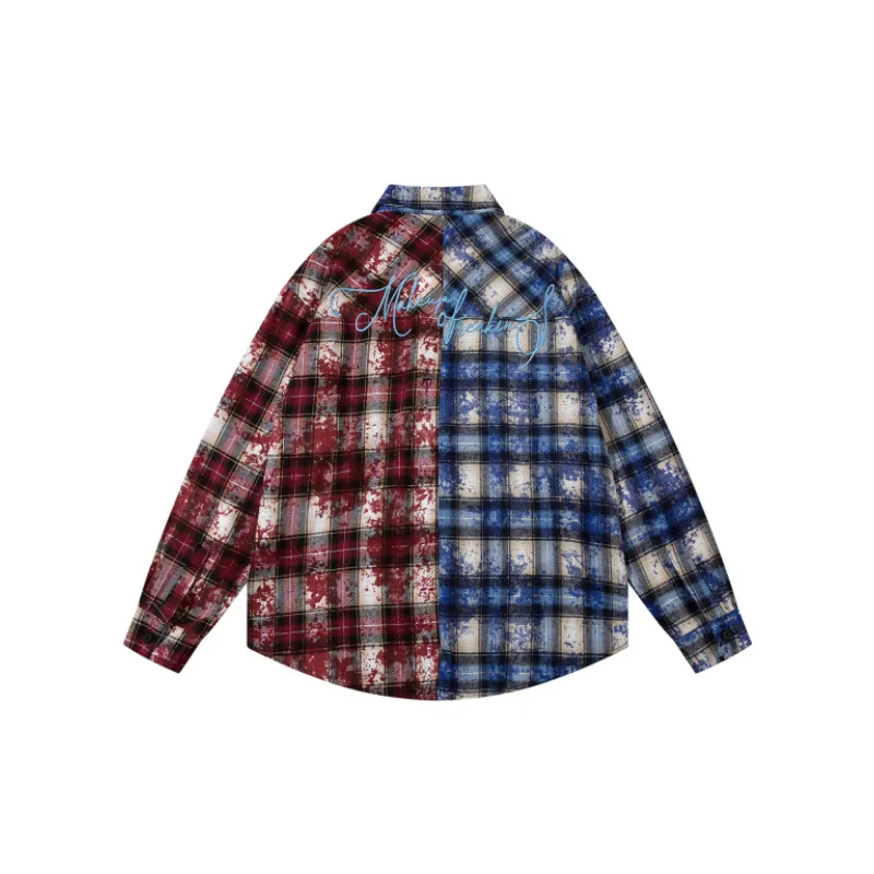 High Street Plaid Contrast Logo Cardigan Neutral Jacket-1