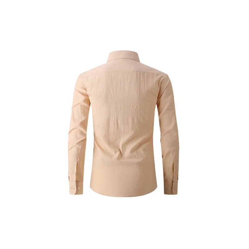 Casual Plain Cotton Blended Fabric Shirt-9