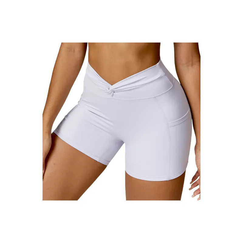 Casual Plain Nylon-Spandex Sheer Fabric Sports Shorts Women