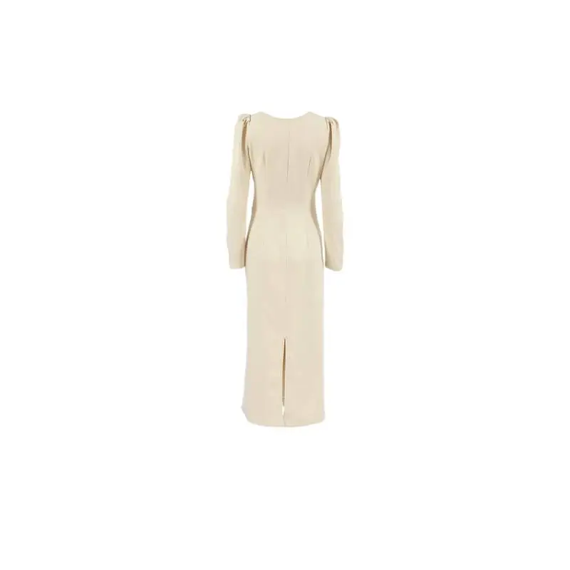 Casual Plain Blended Fabric Dress Women-1
