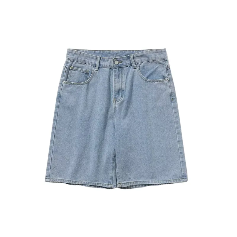 Sporty Loose Denim Shorts-3