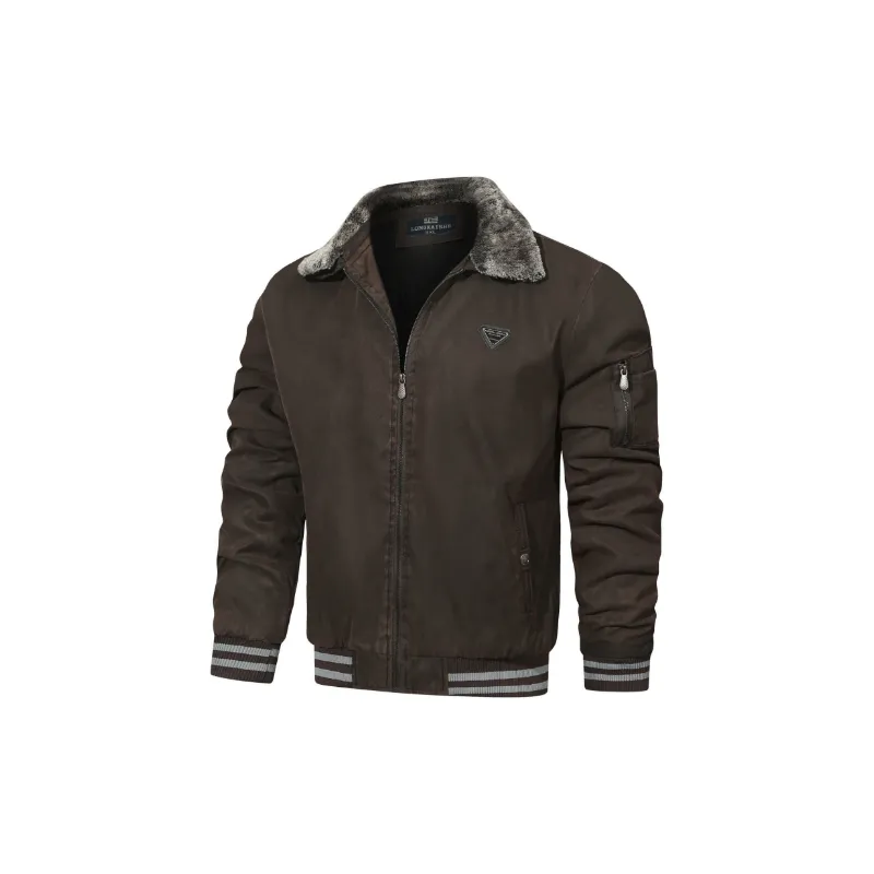 Simple Loose Blended Synthetic Fabrics Jacket-0