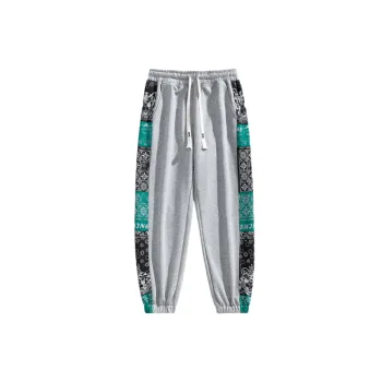 Fashionable Straight Leg Cotton Blended Fabric Casual Pants