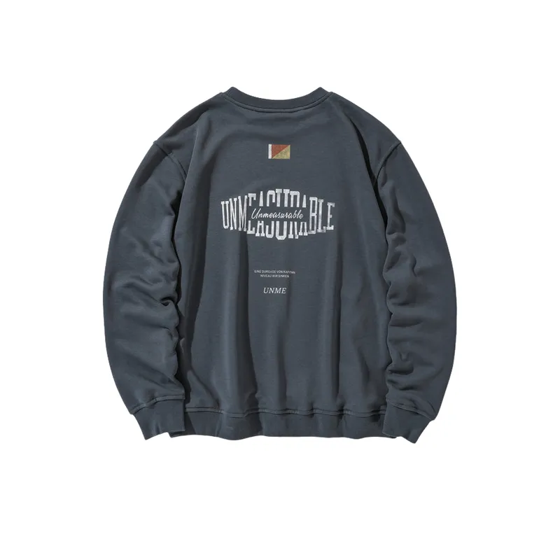 Original Tooling Style Letter Printed Loose Crewneck Base Shirt-4