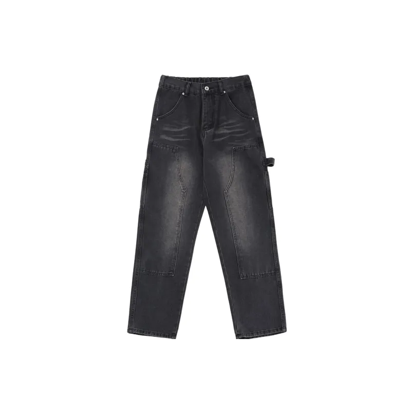 Simple Striped Loose Cotton Cargo Pants-0