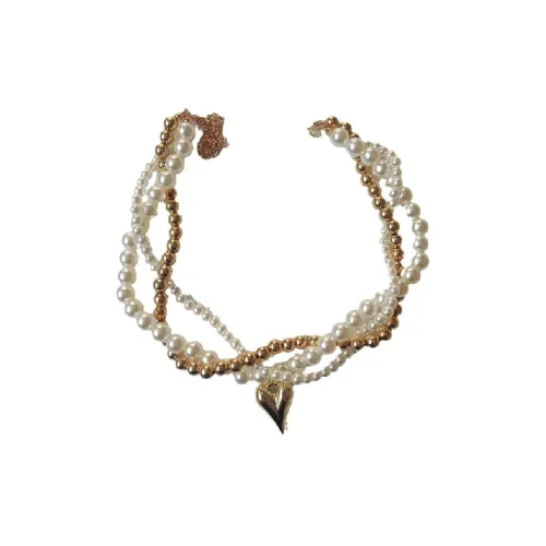 SAINT LAURENT Heart Charm Chain Cuved Necklace