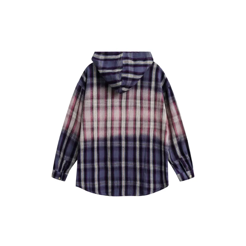 Retro Lazy Style Plaid Long Sleeve Shirt-3