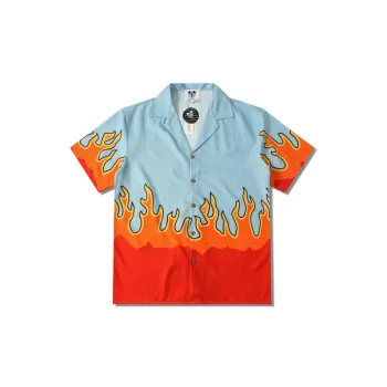 Loose Flame Print T Shirt