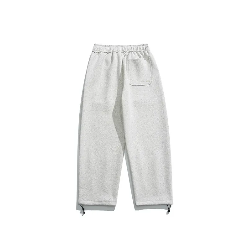 Solid Color Basic Embroidered Casual Pants-9