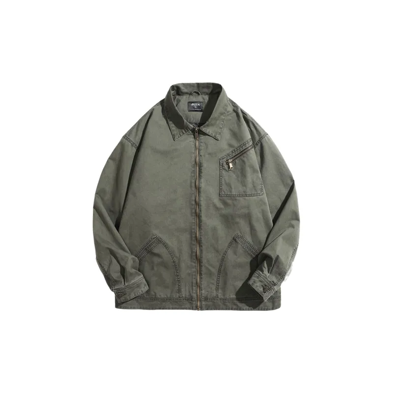 Fashionable Zipper Cotton Jacket-0