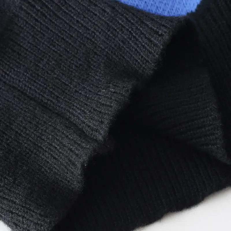 Contrast Color Retro Sweater-3