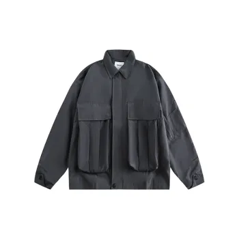 Retro Functional Frock Laps Large Pocket Button Jacket