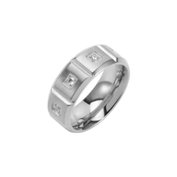 Creative Matte Brushed Inlaid Ring