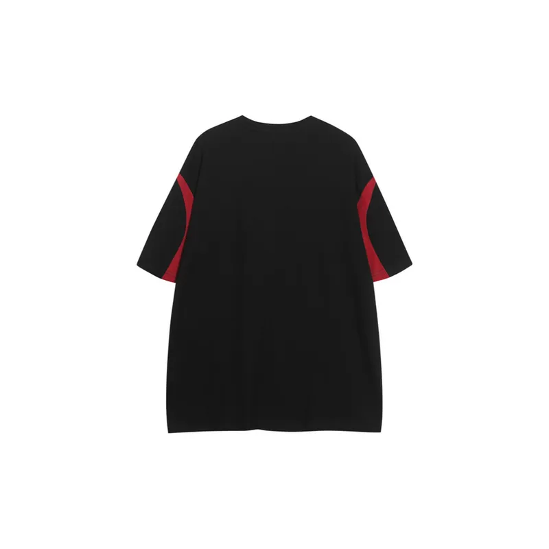 Trendy Loose Patchwork Contrast T Shirt-5