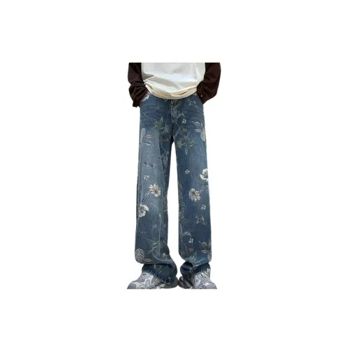 Retro Washed Casual Ripped Jeans