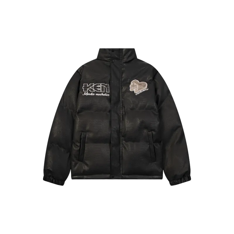 Embroidery Loose Blended Synthetic Fabrics Quilted Jacket-0
