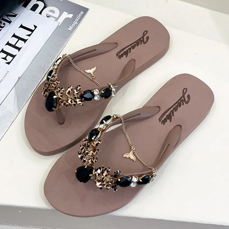 Casual Leopard Print Beach Sandals-3