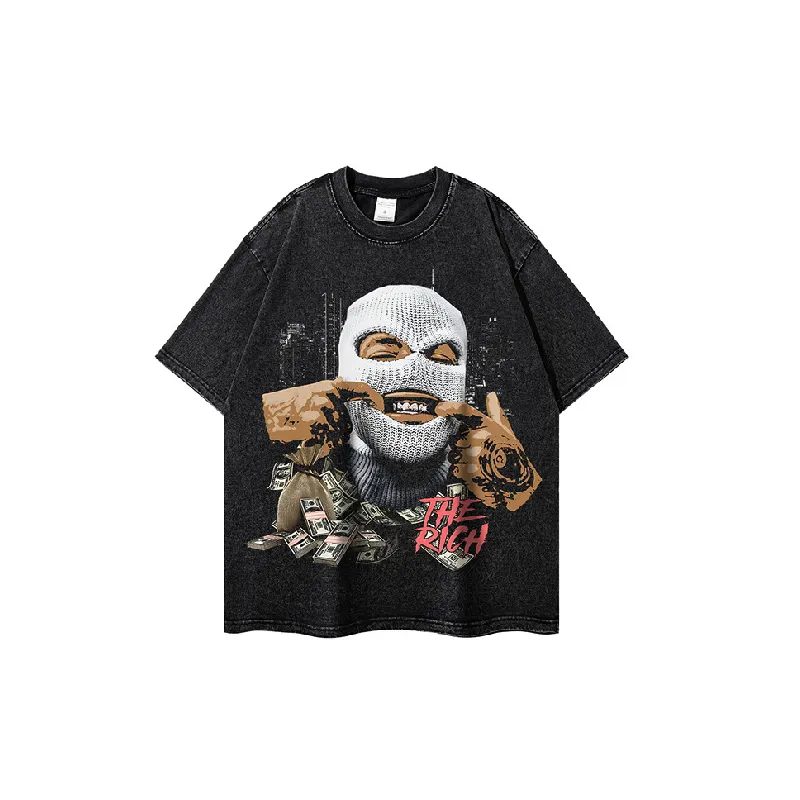 Retro Print 100% Cotton T Shirt Unisex-0