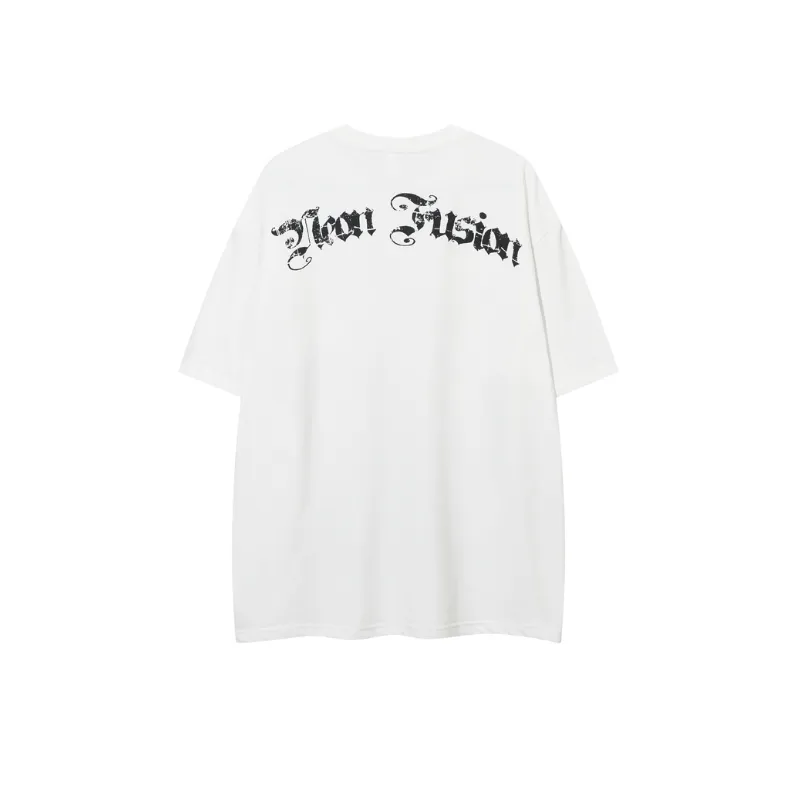 Trendy Creative Print Round Neck T Shirt-1