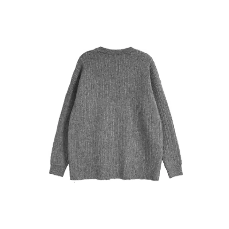 Fashion Loose Warm Plain Sweater-1