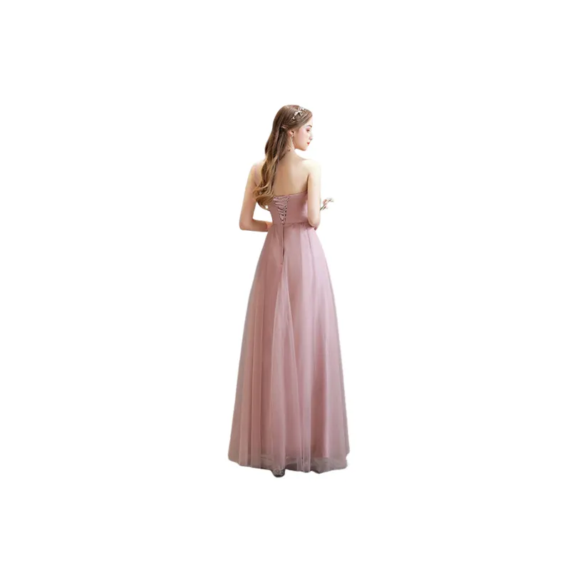 Elegant Plain Polyester Dress Women-5
