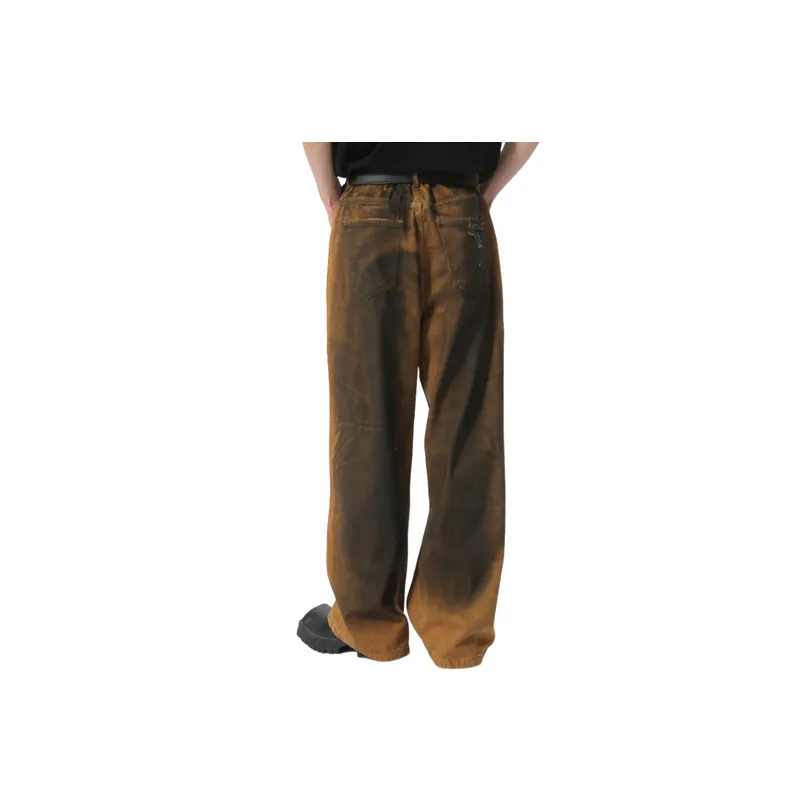 Trendy Color Contrast Dirty Jeans-4