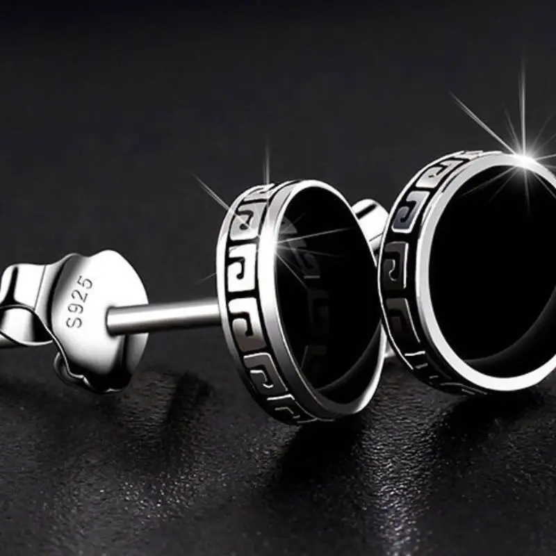Retro Plain Ear Stud Man-1