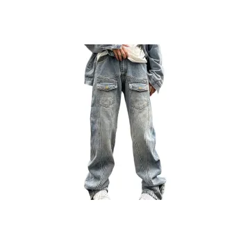 Vibe Style Washed Retro Straight Jeans